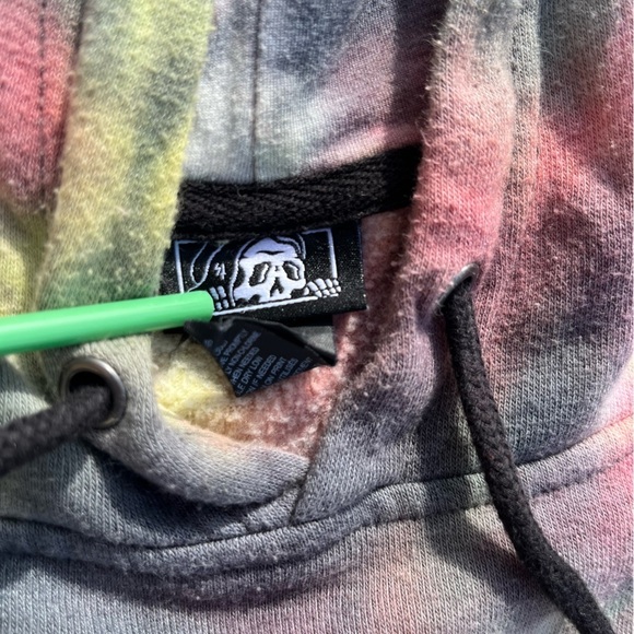 Women's Lurking Class Hoodie Multicolor Spell-Out S Streetwear CROPPED Tie Dyed - Picture 5 of 16